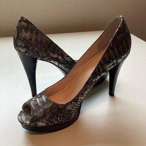 Calvin Klein 8.5 Sexy Metallic Snake-Print Stilettos